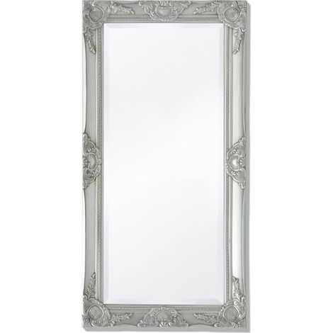 Miroir mural de style baroque 100x50 cm argent (1/5)