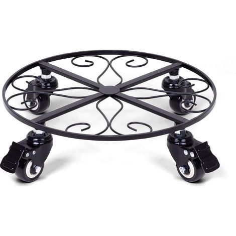 Support à plantes en métal Homenote, 13,5 cm, avec roulettes pour grands pots, robuste, pour l'extérieur, lot de 1 (1/3)