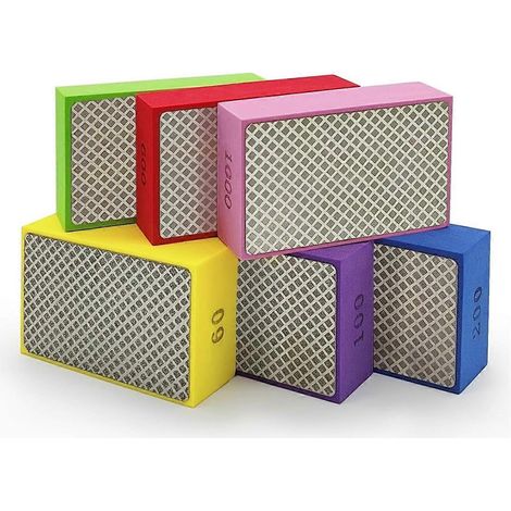 Disques de polissage diamantés, blocs de sable diamantés pour carrelage, marbre et métal, 60, 100, 200, 400, 600, 1000 (1/4)
