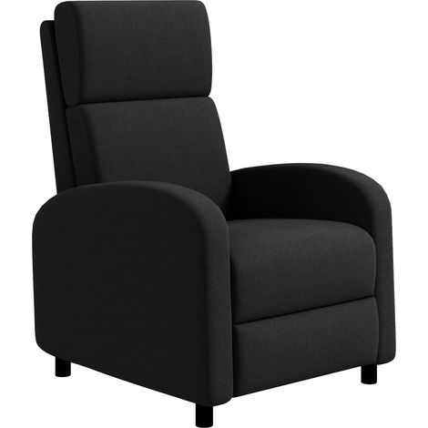 Fauteuil inclinable TV rembourré dossier et repose-pieds réglables noir