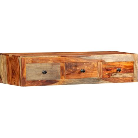 vidaXL Table console murale 100x25x20 cm Bois massif (1/5)
