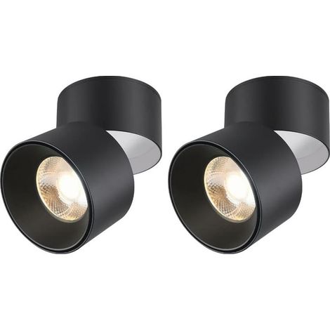 2PCS Spots de plafond Spot en Saillie Orientable 7W LED Spots de Plafond Plafonnier Aangle Réglable Applique de Plafond Lampe COB,Rotative à 360 ° (Blanc Chaud 3000k) (1/5)