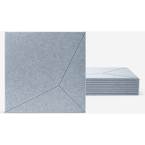 Set di 8 pannelli fonoassorbenti decorativi grigio 60x60cm Klank-G