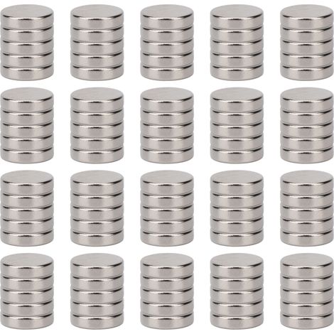 Lot de 100 aimants néodyme super puissants, forme ronde miniature, aimants industriels pour panneaux publicitaires, 8 x 2 mm / 0,3 x 0,08 pouce (1/5)