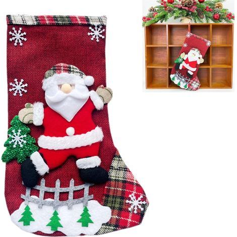 Weihnachtsstrumpfboden – 1 Stück, rot, trauriges Weihnachtsgeschenk, geeignet für Süßigkeiten, kleine Geschenke, Schokolade, Spielzeug und ähnliche Artikel (1/5)
