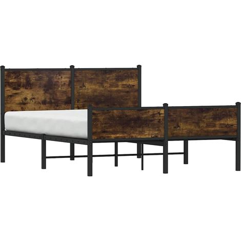 Estructura de cama sin colchón metal roble ahumado 150x200 cm vidaXL (1/4)