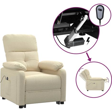 Maison Exclusive - Relaxsessel Elektrisch Creme Stoff (1/5)