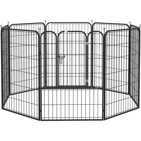 Heavy Duty 8 Panel Puppy Playpen for Large and Medium Dogs, Indoor Outdoor Pet Enclosure - Black Color (1/5)
