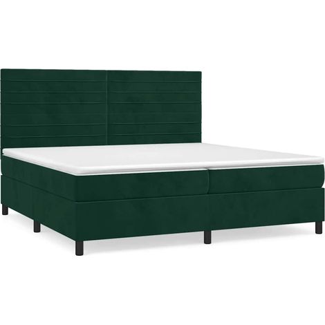Maison Exclusive - Giroletto a Molle con Materasso Verde Scuro 200x200 cm Velluto (1/5)