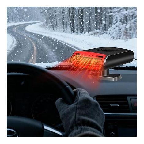 Riscaldatore per auto da 12 V, riscaldatore per auto 2 in 1 con accendisigari e base girevole a 360 gradi, riscaldatore portatile per auto, riscaldamento rapido (1/5)