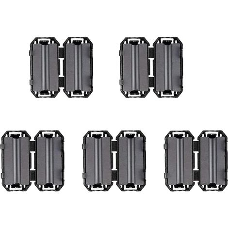 Bruit Suppresseur Câble Pince Noir Clip Type Ferrite Anneau RFI EMI pour 3.5mm (5pcs) (1/5)