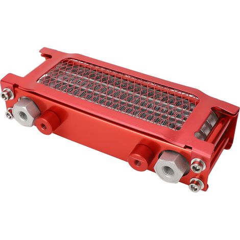 Kit Refroidisseur d'Huile Moto Aluminium 4 Rangées Haute Efficacité Remplacement pour Monkey 125 50cc-150cc Dirt Pit Bike Rouge (1/5)