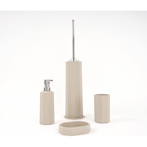 Ensemble d'accessoires de salle de bains gris tourterelle