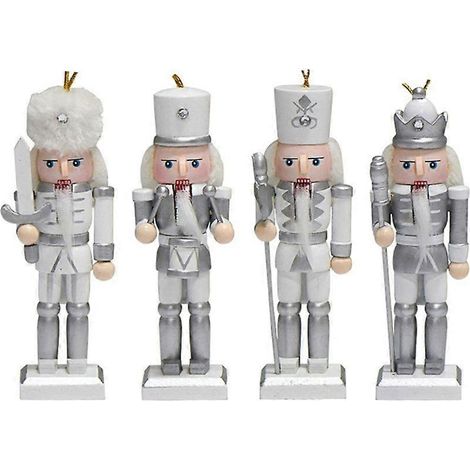 Casse-noisettes en bois, figurine de soldat, artisanat, marionnette de roi, décorations pour sapin de Noël (1/4)