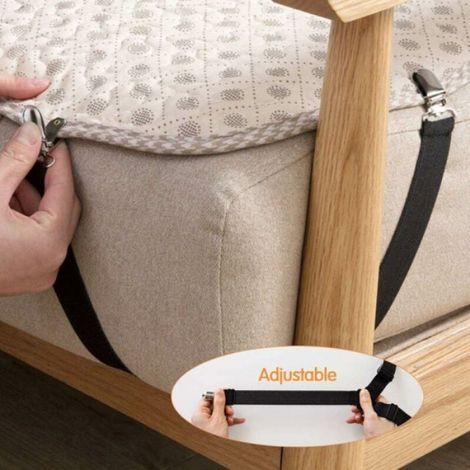 Triangle Tendeur Drap Housse Réglable, Fixation Sangle de Maintien pour Literie, Drap Lit, Housse Repassage, Matelas, Ca Étiquette (1/5)