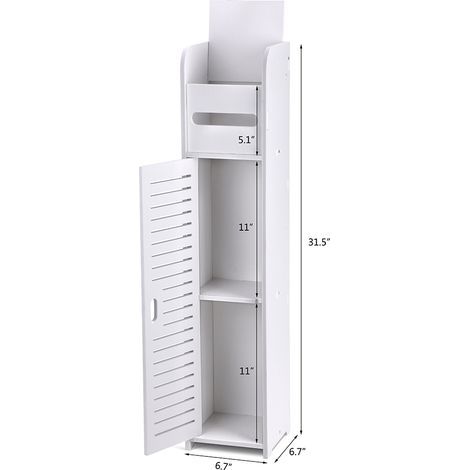 WC-Nebenschrank, 80 cm hoch, 17 cm breit, wasserdicht, hochstabil, Badezimmer-Aufbewahrungsschrank (1/3)