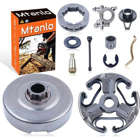 Tambour d'embrayage pour Jonsered CS 2171 2165 2163 2071 2063 2065 kit de pompe à huile de pignon, tambour d'embrayage, embrayage, pignon de jante 3/8-7T, roulement d'embrayage, rondelle d'embrayage, (1/5)