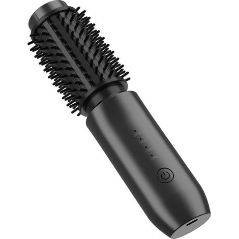 Cordless Thermal Brush, Ceramic Heating Brush with 4 Adjustable Temperatures, Portable Rechargeable Curling Iron, Heated Round Brush for Travel Styling (1/5)