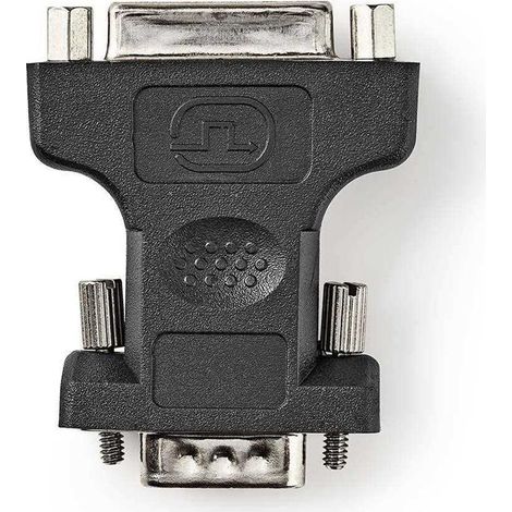 Adaptador vga vga macho dvi i hembra de 245 pines niquelado recto absmetal negro bolsa de plastico