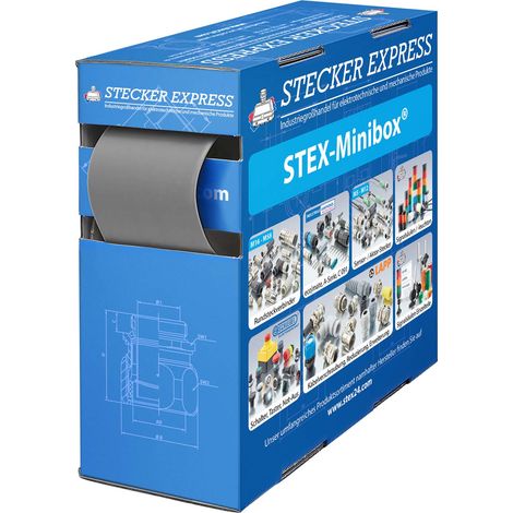 STEX24 Schrumpfschlauch 2:1, Minibox mit 1,9m, grau 32,0/16,0mm, 1 1/4 Zoll, WSB2 Schrumpftemperatur mind. 110°C, vollständig bei mind. 120°C - 1 Stück (1/2)