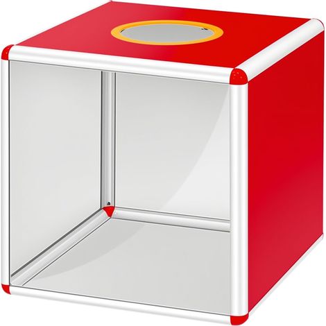 30 cm durchsichtige rote Lotto-Box mit 10 cm großer Öffnung, geeignet für Rechtschreibprüfungen, Abstimmungen, Spenden, Veranstaltungen, Wahlurnen und Tombolas. (1/5)