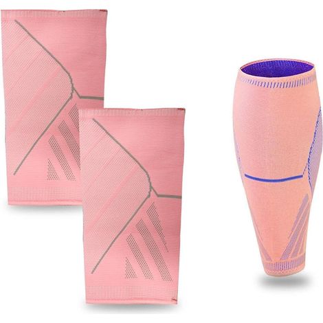 (rose)1 Paire De Protge-mollets De Compression Pour Homme Et Femme Sport Pour La Rcupration Sportive, Attelle De Tibia, Mdicale, Spasme Musculaire (1/5)