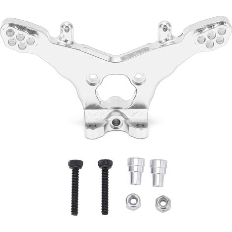 Support d'amortisseur arrière en alliage d'aluminium 1/18 pour Losi MiniT 2.0, pièces de rechange et amélioration pour voiture RC (Argent)
