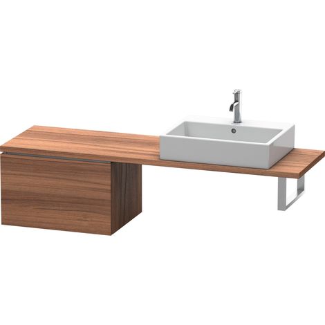 Meuble bas console L-CUBE 400x620x477mm noyer nature (1/4)