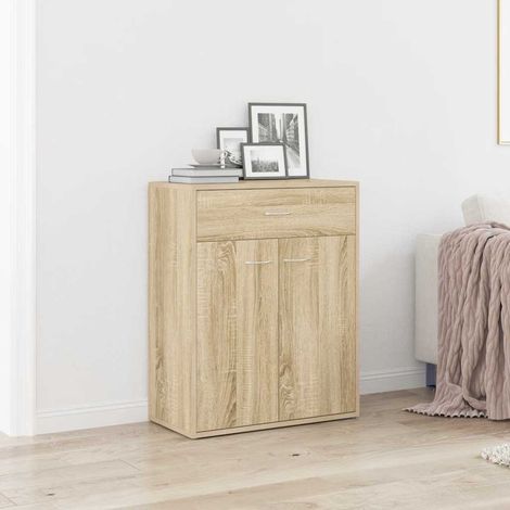 Buffet bas Contemporain - Meuble Commode de Rangement - Chêne sonoma 60x30x75 cm Aggloméré Chic-278329 (1/5)
