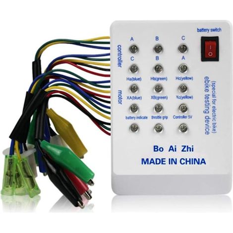 Testeur de Vélos Électriques 24 V / 36 V / 48 V / 60 V / 72 V Moteur Sans Balais Testeur avec Indicateur, Contrôleur de Dispositif de Conduite Rapide de Rechange avec Batterie Portable (1/5)