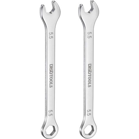 Clé Plate Lot de 2 Clés Mixtes Fines de 5,5 mm Acier Inox 30Cr13 (1/5)
