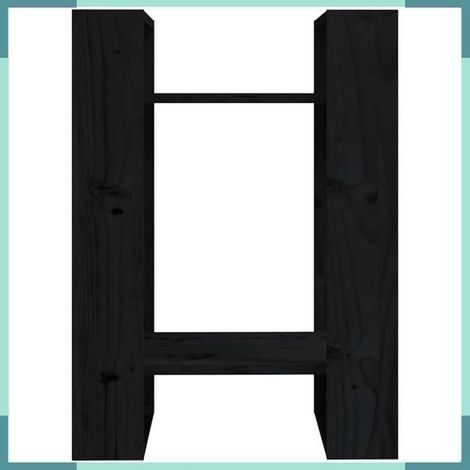 813858 Bibliothèque/Séparateur de pièce Noir 41x35x57 cm Pin massif (1/5)