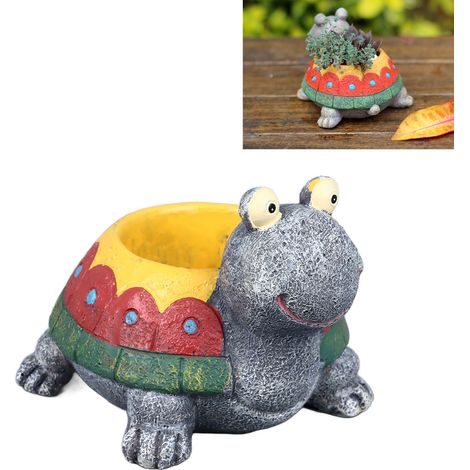 Maceta Turtle Gardener para suculentas y cactus – Maceta de resina resistente con orificio de drenaje – 10 x 9 x 5,5 cm (1/5)