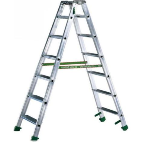FACAL - Échelle Double Aluminium Marches Plates Dupla - Hauteur de 1m à 3m - 2x12 marches