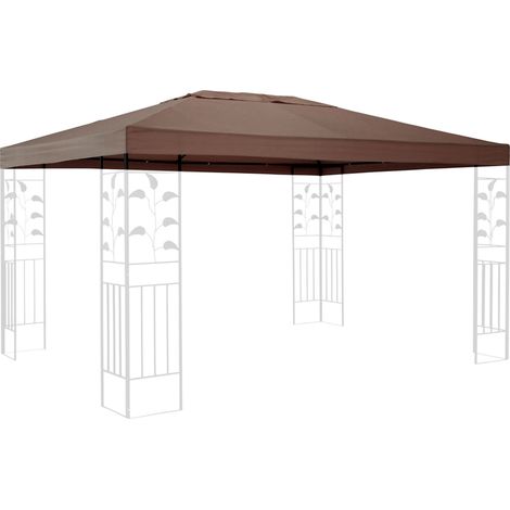 Quick-Star – Toile de remplacement pour pavillon 3x4m taupe – 100% polyester avec revêtement PVC – Protection contre intempéries – Fixation facile
