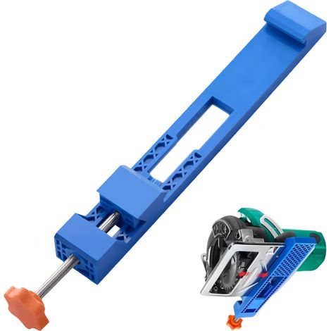 1 guide de base réglable, pour scies circulaires électriques, compatibilité 125–150 mm, fixation base 145–208 mm, précision bois/marbre, distance latérale ajustable (1/5)