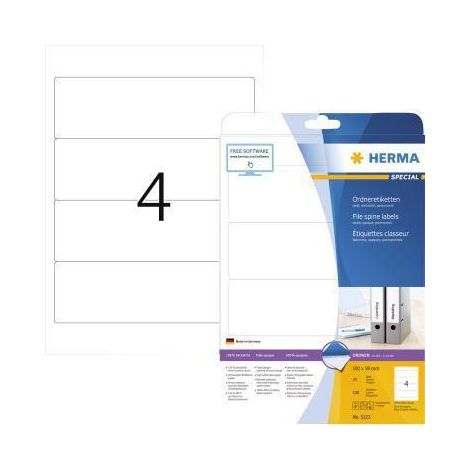 HERMA Ordneretikett 5123 breit/kurz weiß 100 St./Pack. (1/4)