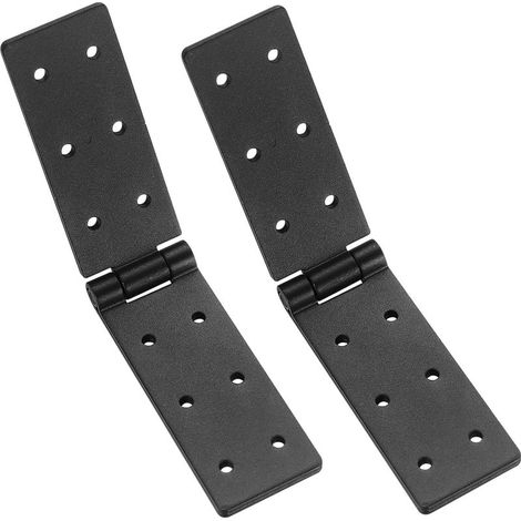2 Pièces Charnières Connectrices, Charnière Pliante, Bande de Caisse, Charnière de Meubles, Charnière Métallique Noire pour Portes en Bois (1/4)