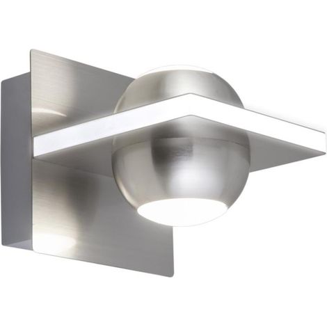 Aplique a pared modelo Fanton acabado niquel satinado 12 cm(alto) 12 cm(ancho) 16 cm (fondo). (1/3)