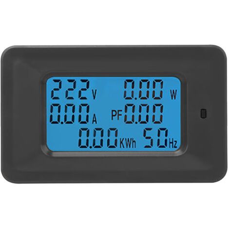 Compteur CA 6 en 1 : Tension 110 V-250 V, Courant 20 A, Facteur de puissance, kWh, Fréquence