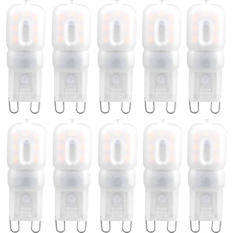 Lot de 10 ampoules LED G9 1.5W blanc chaud 230V 14LED pour plafonnier domestique (1/5)