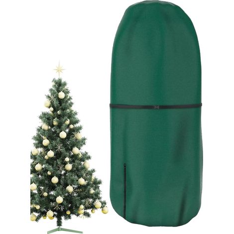 Housse de sapin de Noël robuste, sac anti-poussière avec fermeture éclair et sangles réglables, pour un transport facile et une protection contre la (1/5)