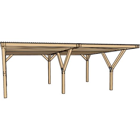 Y-Doppelcarport Duo, Stahldach B588 x T362 cm