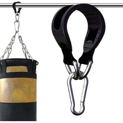 Sangle pour sac de frappe - Fixation hamac - Entraînement intensif - Lestée - 2,5 x 25 cm - Noire (1/5)