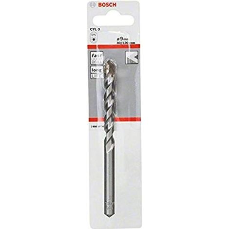 Punta per cemento 9mm Bosch CYL-3 9x80x120 mm