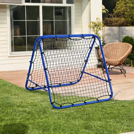 Rebondeur de football bleu finition acier 100 x 95 x 90 cm (1/5)