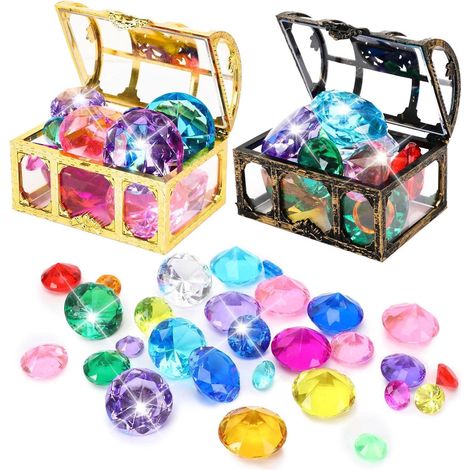 Coffret de bijoux de plongée pour enfants comprenant 26 pièces et un coffre au trésor sous-marin. (1/5)