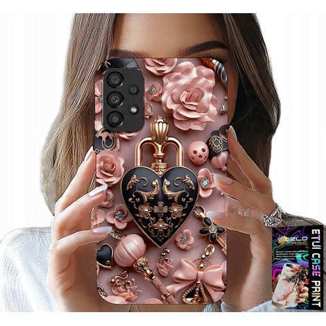 Schutzhülle für Samsung A52 / A52S – feminine Muster, Vorhängeschloss-Herz-Design + Schutzfolie (1/5)
