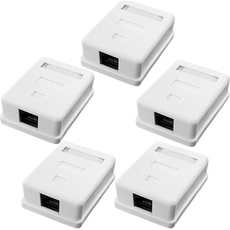5 x CAT 6A Surface-Mounted 1 Port Network Socket RJ45 Socket Surface-Mounted 10Gbps Ethernet LAN (1/5)
