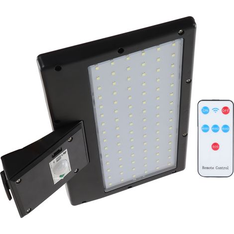 90-LED-Solarleuchte, Bewegungsmelder, IP65 wasserdicht, für Garten, Hof, Einfahrt, Wand (mit eingebautem Akku und Fernbedienung, kaltweiß) (1/5)